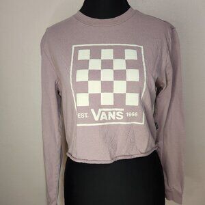⭐Vans Women's Mauve Pink Logo Cropped T-Shirt Tee Top XS⭐